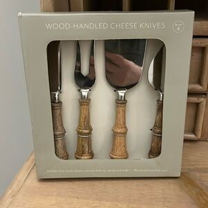 Sur La Table Wood Handled Cheese Knives Servers Set of 4 NIB Hostess Gift